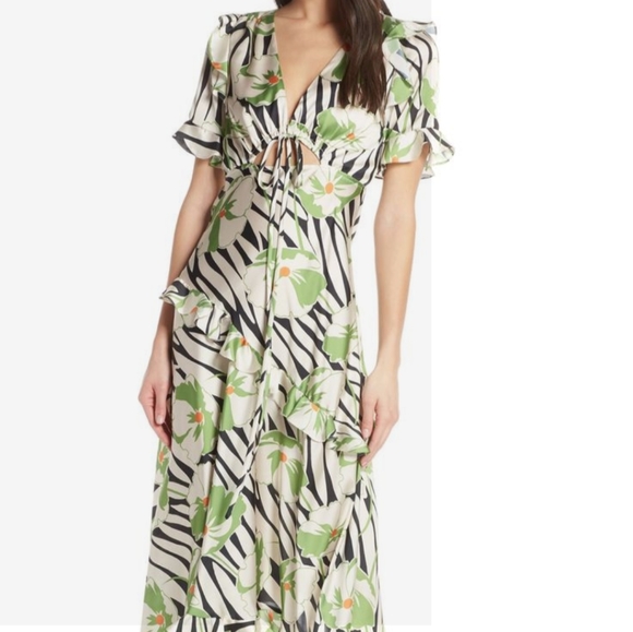 Jill Stuart Estelle keyhole cut out tropical dress - Picture 1 of 10